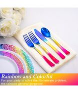 120 Pc Spring Rainbow Plastic Utensils – 40 Forks, 40 Knives, 40 Spoons - $18.95
