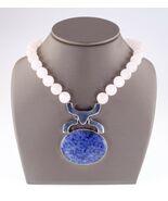 Rigoberto Lapislazuli Mit Rosa Koralle Perlen Sterlingsilber Halskette 2... - $16,061.77 MXN