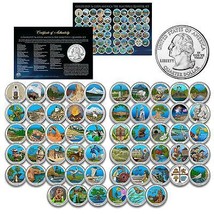 America the Beautiful Parks U.S. Quarters COLORIZED * 56-Coin Complete Set * - £97.72 GBP