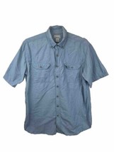 Carhartt Button Down Shirt Mens XL Tall Blue Short Sleeve high-quality - £13.44 GBP