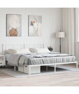 Metal Bed Frame White Steel 72 x 84 in Metal Bed Frame - $192.70