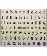 Nail Art 3D Decal Stickers Lowercase Alphabet Black Letters & Numbers HBJY027 - $3.09