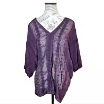 Philosophy Purple Long Sleeve Semi Sheer Blouse Size Large - $13.00