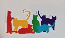 LGBTQ Pride Rainbow Sticker Decal Multi Color Cats Kitties Kittens Felines - £7.05 GBP