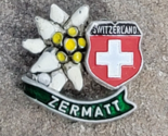 Zermatt  Cross Crest Flower Travel Bavarian Souvenir Lapel Hat Pin Switz... - $20.99