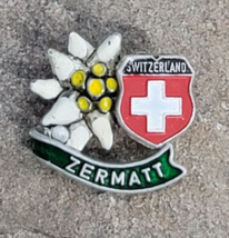 Zermatt  Cross Crest Flower Travel Bavarian Souvenir Lapel Hat Pin Switz... - £16.46 GBP