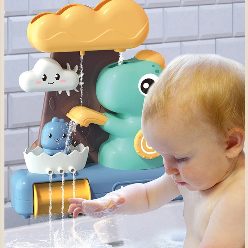 Play Baby Bathtubs Play Dinosaur Sprinkler Waterwheel Water Spray Toy Bathroom B - £44.75 GBP