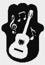 Pepita Needlepoint Canvas: Hamsa Guitar 2, 7&quot; x 10&quot; - $50.00+