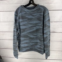 PrAna Wool Blend Snowbound Sweater Tonal Blue Camo Pattern Size X-Large NWT - £36.62 GBP