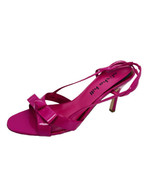 Alisha Hill Angelina Fuchsia 3&quot; High Heel Shoes Patent Bow Sandal Size 10.5 - $39.66 CAD