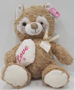 Hug Me Valentine&#39;s Day Raccoon Plush Animal With Love Heart Pillow 11.5In - £13.29 GBP