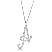 LO4707 - Silver Brass Chain Pendant with Top Grade Crystal  in Clear - $421.34 MXN