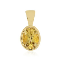 Jewelry of Venus fire Yellow beryl silver pendant - £616.42 GBP