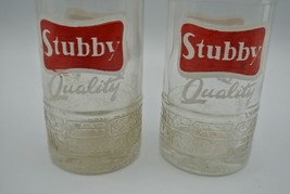 Stubby Soda Pop Bottle Clear Glass Canada Lot of 2 Vintage 10 Oz - $19.34