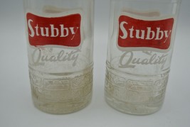 Stubby Soda Pop Bottle Clear Glass Canada Lot of 2 Vintage 10 Oz - £14.53 GBP