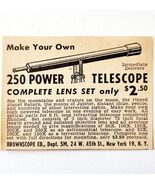 1947 Brownscope Co 250 Power Telescope Advertisement Vintage Astronomy E8G - €17,15 EUR
