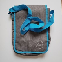 Crossbody 14&quot; Laptop Bag Infuse Aromatherapy Gray Blue Holds Essential O... - £7.46 GBP