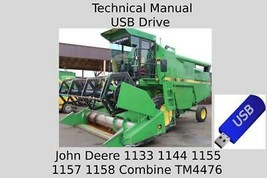 John Deere 1133 1144 1155 1157 1158 Combines Technical Manual TM4476 On USB - £18.78 GBP