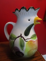PIZZATTO ITALY ROOSTER PITCHER /WATER JUG, HANDPAINTED ORIGINAL - $123.75