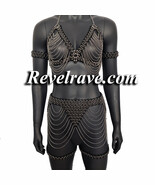 Burning Man Rave Women Harness Bra Skirt Full Set Fetish Gear Chainmail ... - $150.40+
