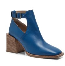 Free People Brady Buckle Clog Cut Out Bootie Boots Leather Blue Size 9 New - £46.93 GBP