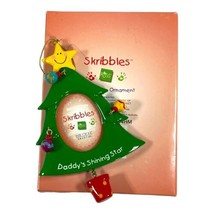 Skribbles Christmas Tree Daddy Shining Star Photo Frame Ornament Fathers Day VTG - £11.07 GBP