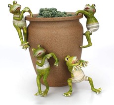 Zailhwk Planter Pot Hanger Decorations, 4 Pc., Frog Flower Pot Resin Creative 3D - £27.13 GBP