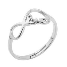 Infinite Love Ring Silver Stainless Steel Infinity Anniversary Promise Band - £7.07 GBP