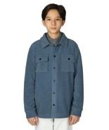 Quiksilver Boys Girls Shirt Jacket Blue Fleece Shacket Pockets Long Sleeves - $59.64 CAD