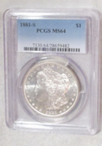 1881-S Morgan Dollar PCGS MS64 Flashy - £91.11 GBP