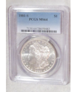 1881-S Morgan Dollar PCGS MS64 Flashy - $113.99