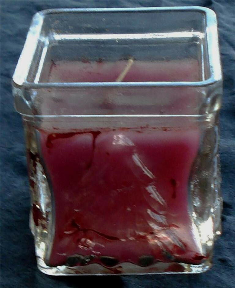 Nice Christmas Candle, Pretty Glass Holder, GOOD COND - $1.97