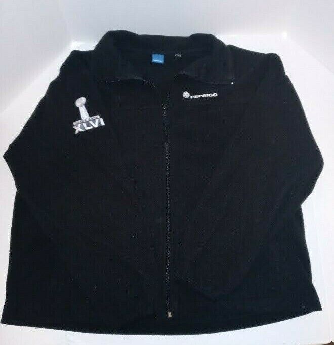 Super Bowl XLVI PEPSICO 2012 REEBOK Black Fleece Jacket  Unisex Size: XL - $27.95