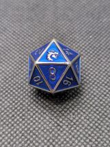 Old School DND Blue Metal Elven Forged RPG Dice Blue W/Silver - $14.56 CAD