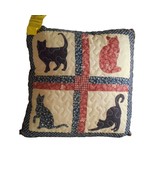 Quilted Beige Browns Cat Pattern Throw Pillow - $15.99