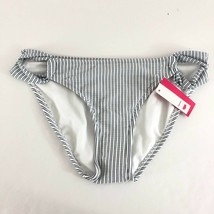 Xhilaration Womens Bikini Bottom Hipster Striped Navy Blue White Size M - £7.66 GBP