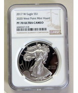 2017 W  Proof Silver Eagle 2020 West Point Mint Hoard NGC PF70 Ultra Cameo - $245.59 CAD