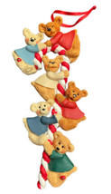 KSA Inc. Tree Ornament 1979 Jolly Cascading Bears Candy Cane Peppermint - £10.94 GBP