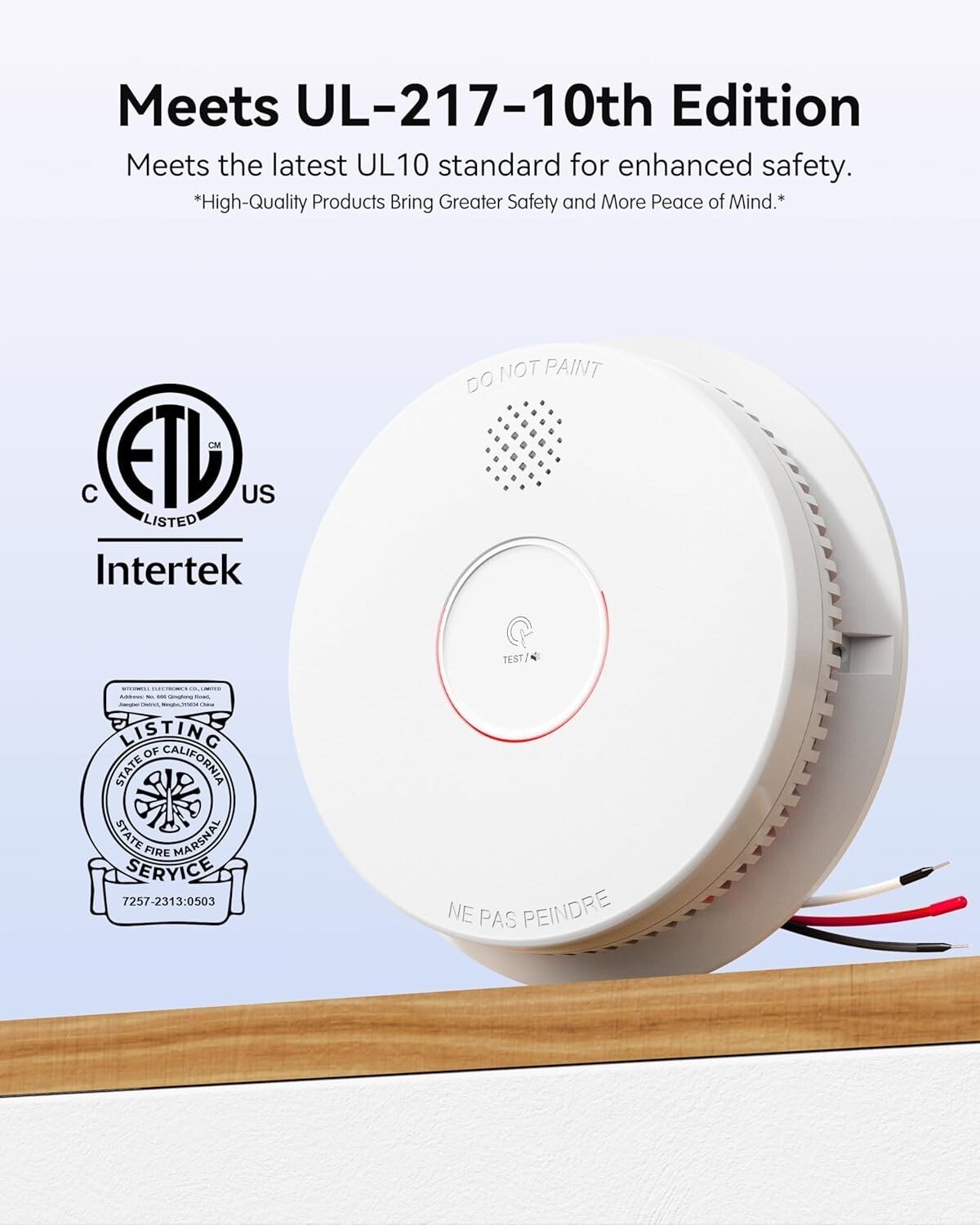 6 Pack SITERWELL Smoke Detector  Hardwired Interconnected Smoke Detector GS562A Item image 3