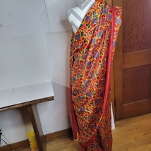 Womens Sabina of India 100% Silk Saree Skirt No top Small slit on the back - $40.06