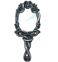 Alchemy Gothic Antiqued Silver Resin Kraken Octopus Tentacles Hand Mirror V75 - £17.26 GBP