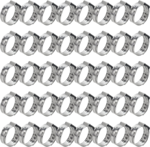 HELIFOUNER 40 Pieces 15.3-18.5Mm 304 Stainless Steel Single Ear Hose Clamps - £12.07 GBP