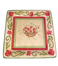 WCL Vintage square floral pattern platter 13&quot;x13&quot; - £23.33 GBP