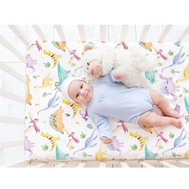 Crib Sheets For Boys Girls, Dinosaur Crib Sheet Neutral, Baby Toddler Sheets, St - £28.32 GBP