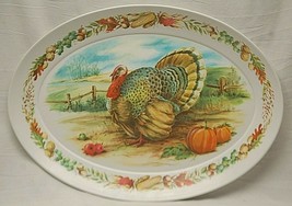 Brookpark Melamine Thanksgiving Turkey Pumpkins Serving Platter Vintage ... - $42.56