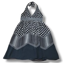 BCBGMaxazria Dress Size 8 Silk Dress Polka Dot Halter Dress Sleeveless Open Back - £30.93 GBP