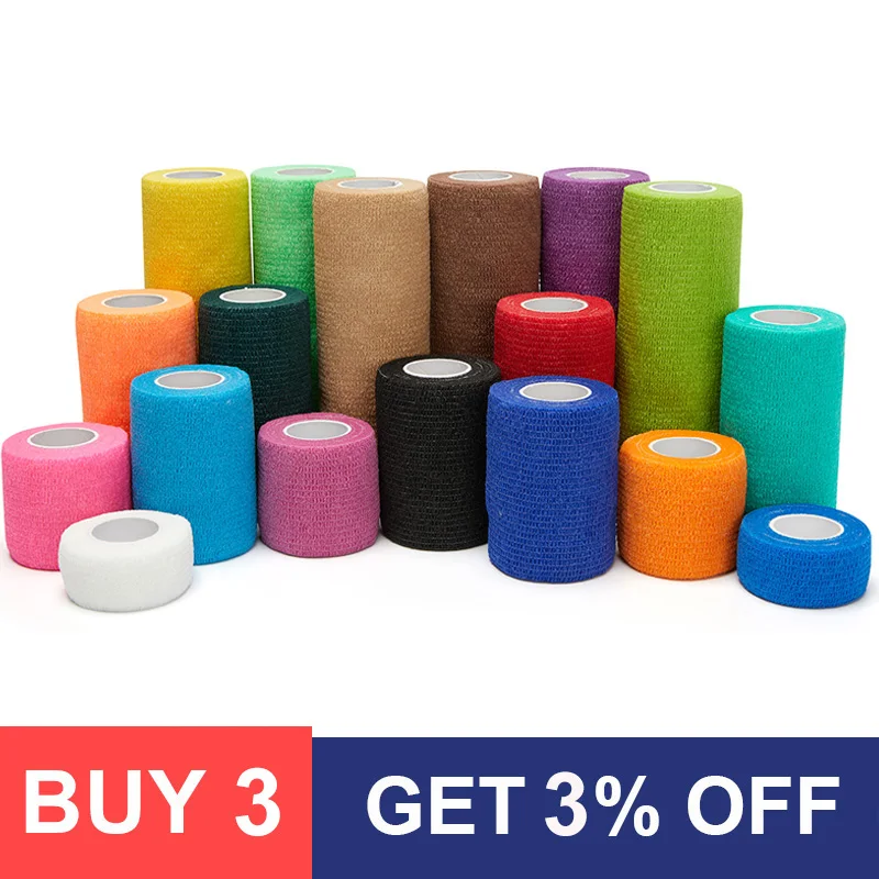 Sporting 4.5m Colorful Sporting Self Adhesive Elastic Bandage Wrap Tape Elastopl - £23.45 GBP
