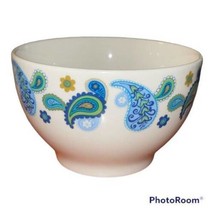 Royal Norfolk Ceramic Bowl Blue Paisley Green Noodle Soup Cereal Greenbrier - £5.51 GBP