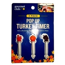Gourmet Club Pop Up Turkey Timer Pumpkin Acorn Turkey 3-pc Meat Thermome... - $12.44