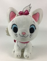 Disney Aristocats Movie Marie Plush Stuffed Animal 9&quot; White Kitten Cat Pink Bow - $14.80